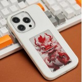 iPhone 15 Pro Case H&uuml;lle - E-Ink Display DIY mit NFC-Technologie f&uuml;r pers&ouml;nlicher Foto-Hintergrund - Weiss