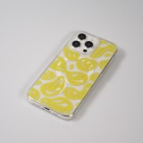 iPhone 15 Pro Max Case Hülle - Gummi Silikon MagSafe transparent Liquid Smiley - Gelb