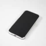 iPhone 15 Pro Max Case Hülle - Gummi Silikon MagSafe transparent Liquid Smiley - Gelb