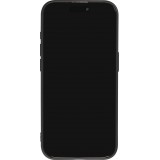 iPhone 15 Pro Case Hülle - Weiches Silikongel mit Kameraschutz - Minimalistische Rose - Schwarz