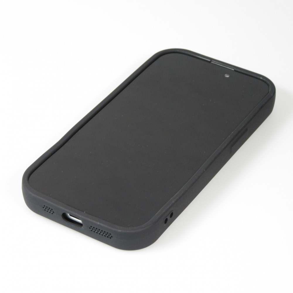 iPhone 14 Pro Case Hülle - Weiches Silikon DHL Frankfurt mit verstärkten Kanten - Schwarz