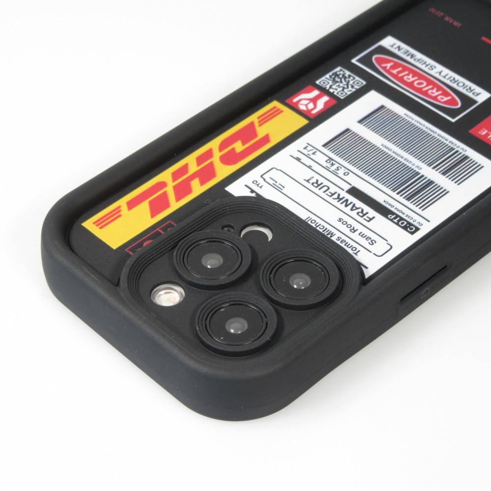 iPhone 14 Pro Case Hülle - Weiches Silikon DHL Frankfurt mit verstärkten Kanten - Schwarz