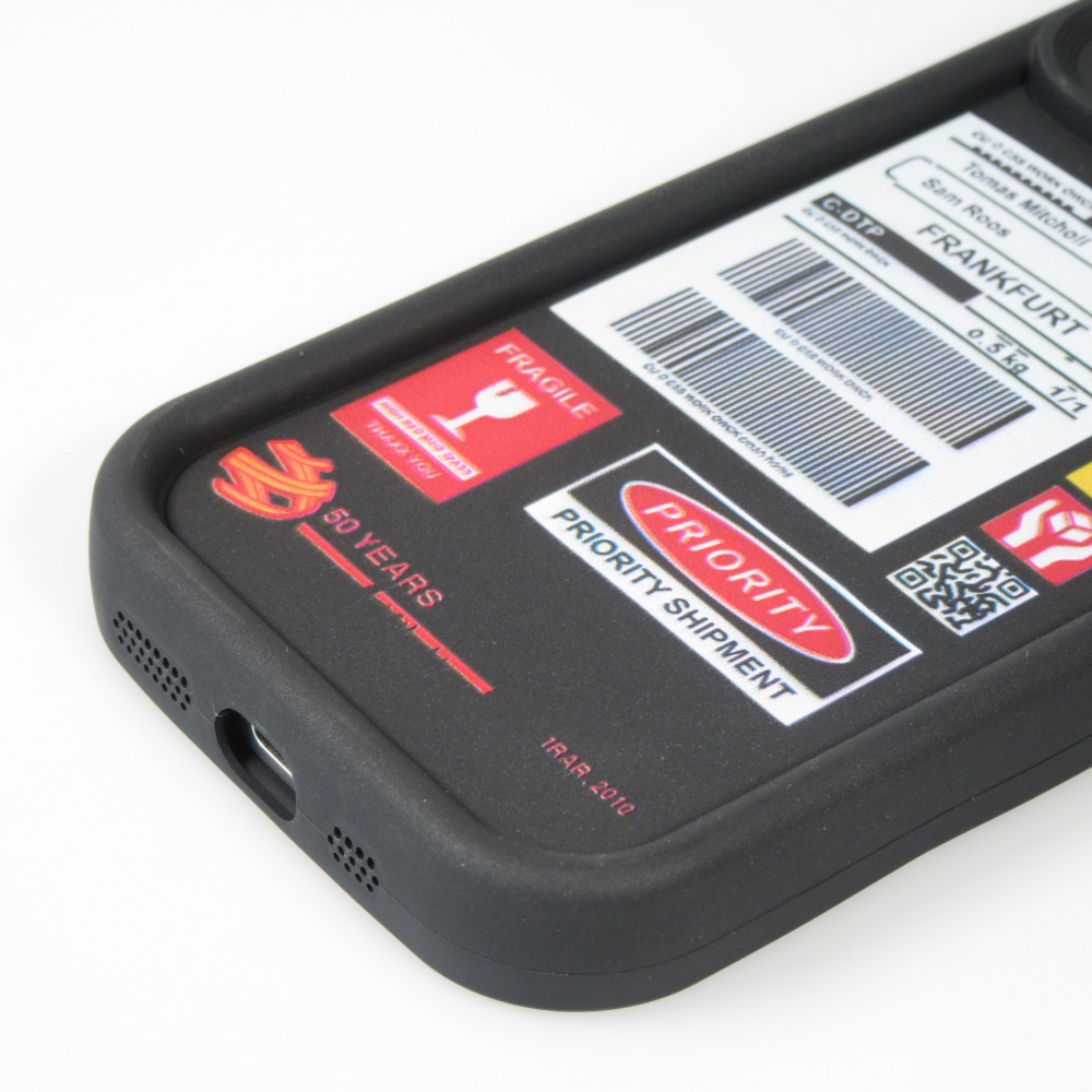 iPhone 14 Pro Case Hülle - Weiches Silikon DHL Frankfurt mit verstärkten Kanten - Schwarz