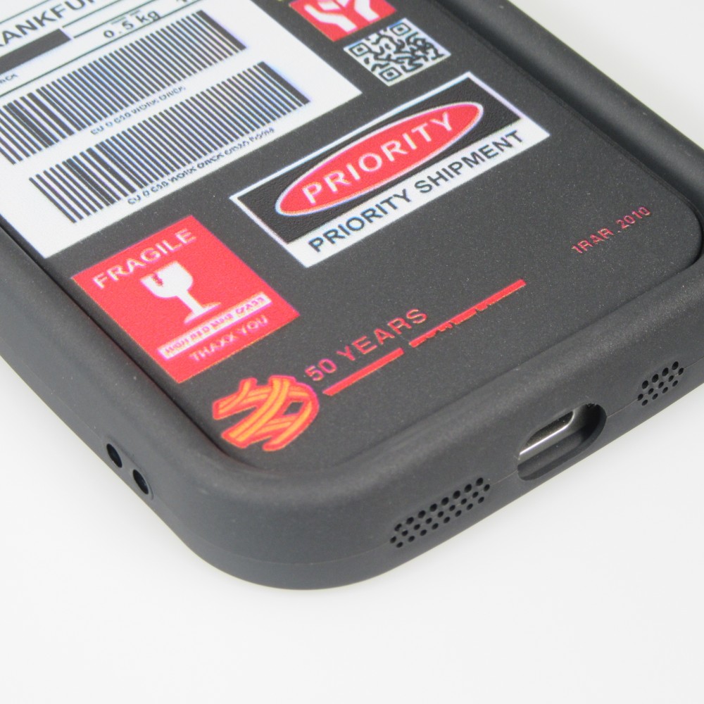 iPhone 14 Pro Case Hülle - Weiches Silikon DHL Frankfurt mit verstärkten Kanten - Schwarz