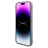 iPhone 15 Pro Max Case Hülle - Guess Anti-Stress Wendepailletten mit goldenem Metalllogo - Silber