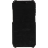 iPhone 15 Pro Max Case Hülle - Hardcase Slim aus Echtleder - Schwarz