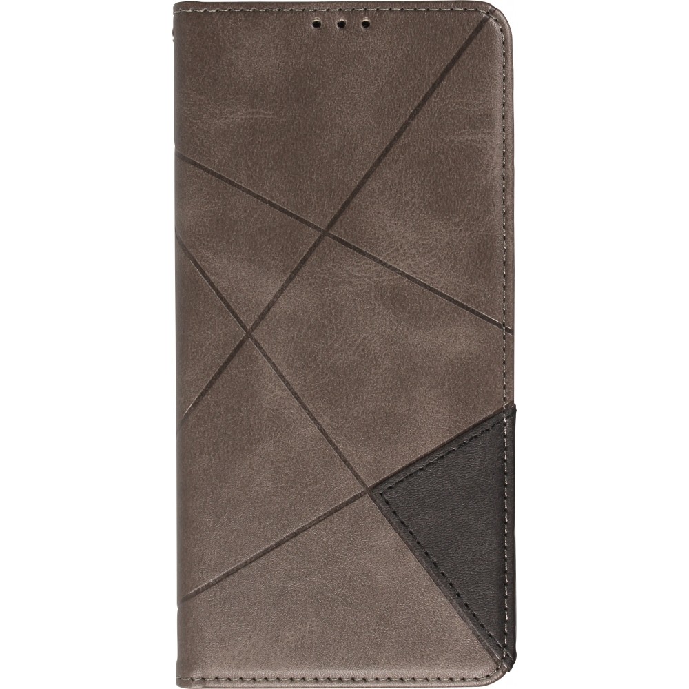 Coque iPhone 13 - Flip Géometrique - Gris