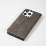 Coque iPhone 13 - Flip Géometrique - Gris