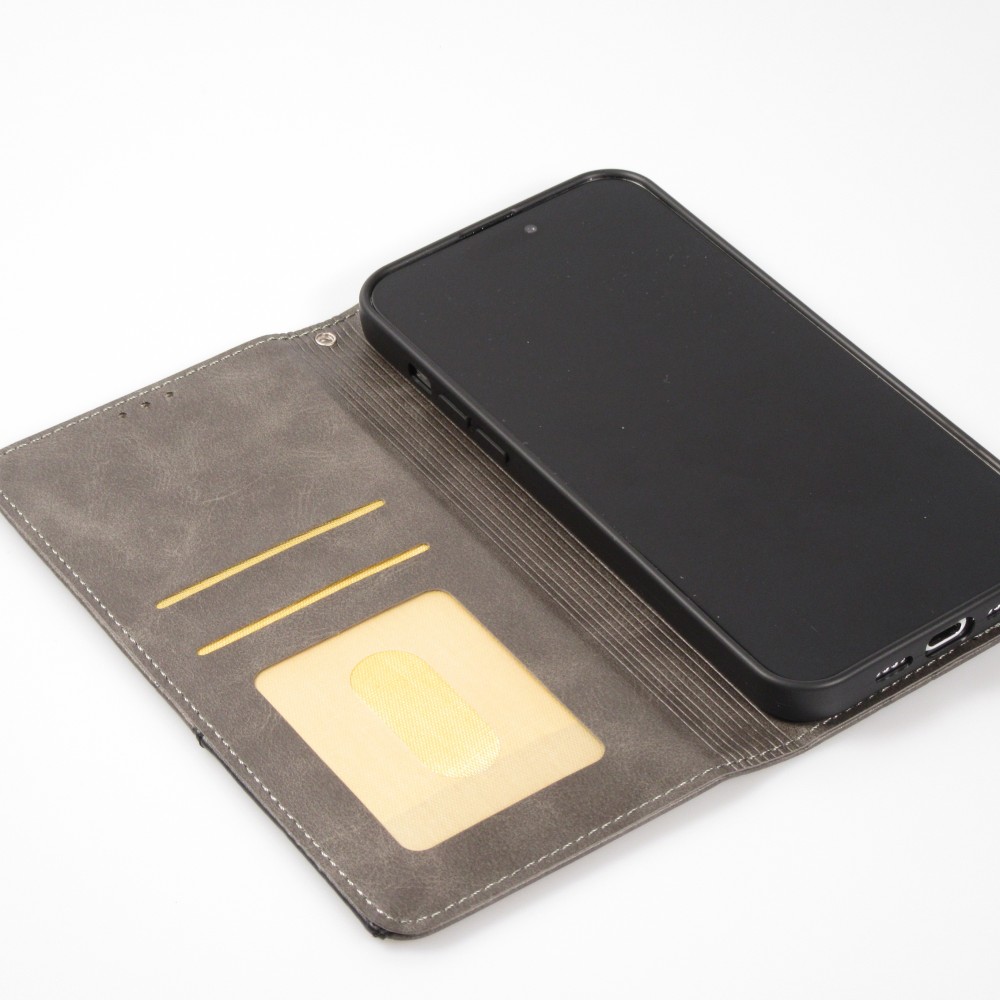 Coque iPhone 13 - Flip Géometrique - Gris