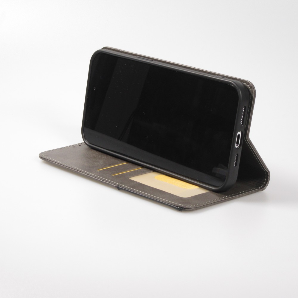Coque iPhone 13 - Flip Géometrique - Gris
