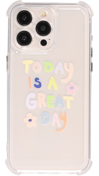 iPhone 15 Pro Max Case Hülle - Gummi Silikon transparent Bumper Great Day