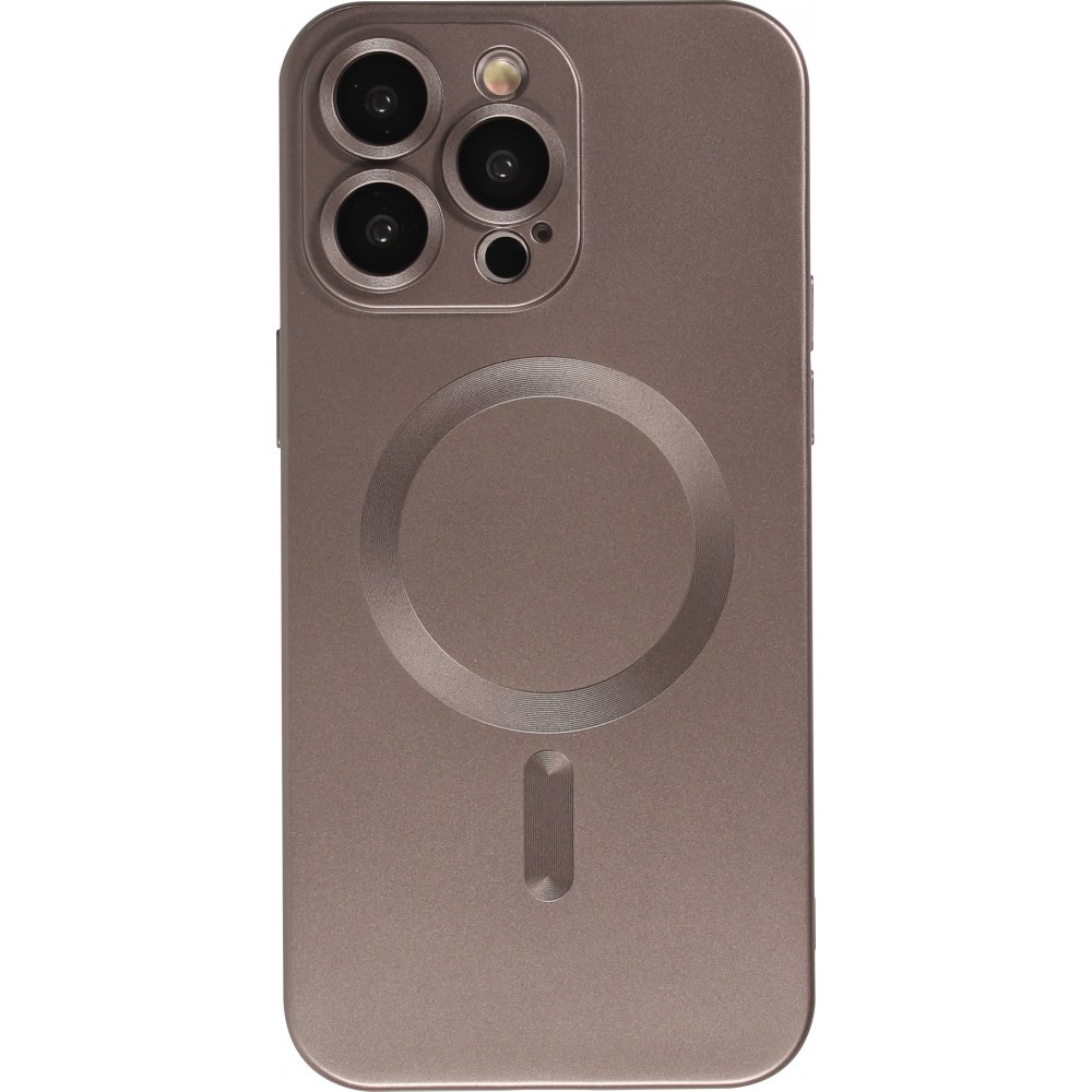 iPhone 16 Pro Case Hülle - Gummi weich mit Kameraschutzglas MagSafe - Dunkelgrau