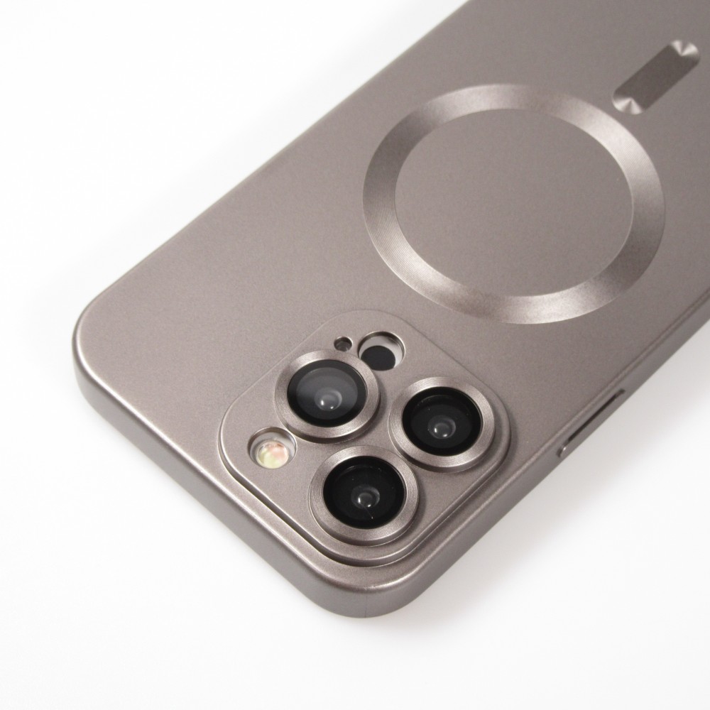 iPhone 16 Pro Case Hülle - Gummi weich mit Kameraschutzglas MagSafe - Dunkelgrau