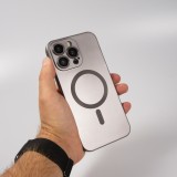 iPhone 16 Pro Case Hülle - Gummi weich mit Kameraschutzglas MagSafe - Dunkelgrau