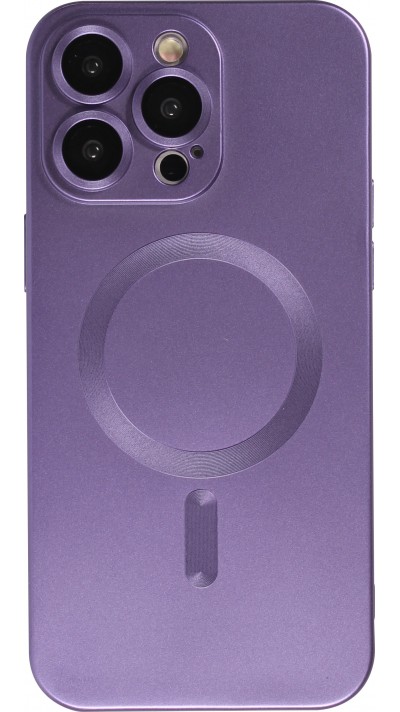 iPhone 15 Pro Max Case Hülle - Gummi weich mit Kameraschutzglas MagSafe - Violett
