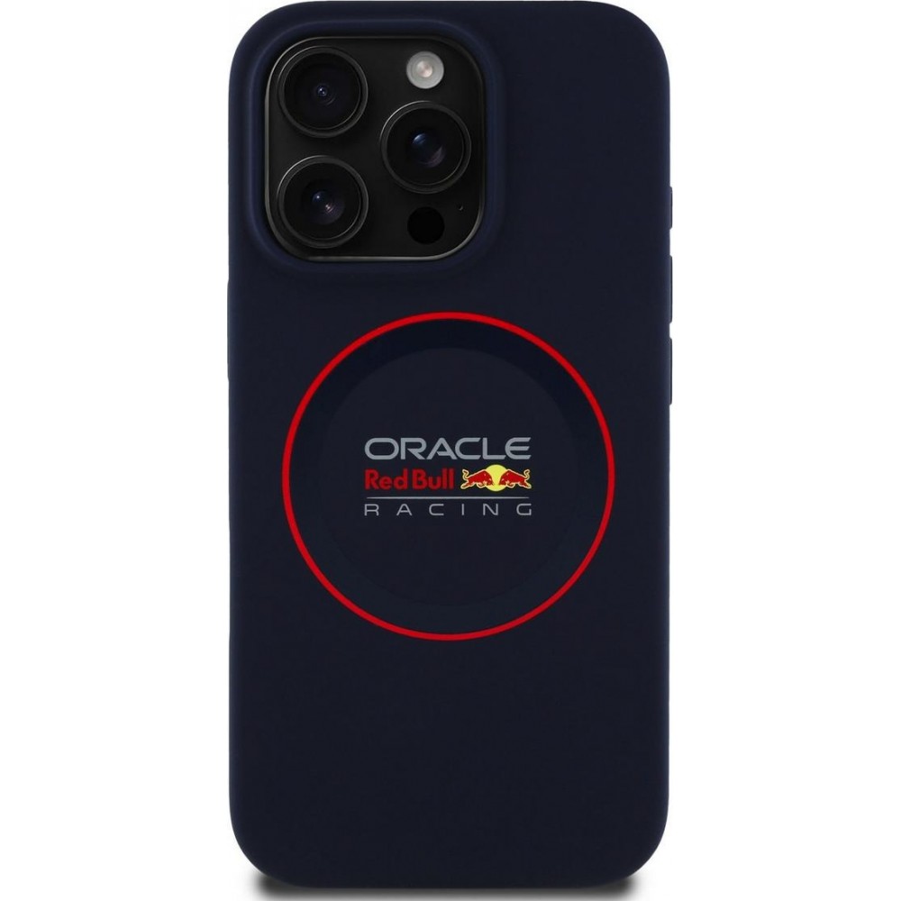 iPhone 15 Pro Max Case Hülle - Red Bull Racing MagSafe Silikonhülle mit rotem Ring - Blau
