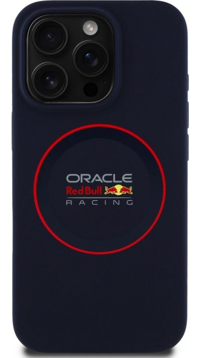 iPhone 15 Pro Max Case Hülle - Red Bull Racing MagSafe Silikonhülle mit rotem Ring - Blau