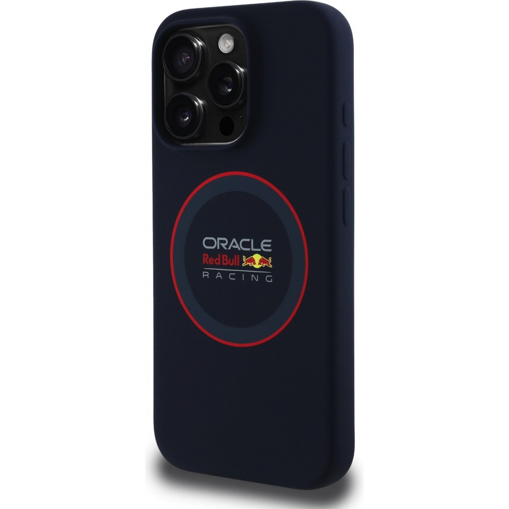 iPhone 15 Pro Max Case Hülle - Red Bull Racing MagSafe Silikonhülle mit rotem Ring - Blau