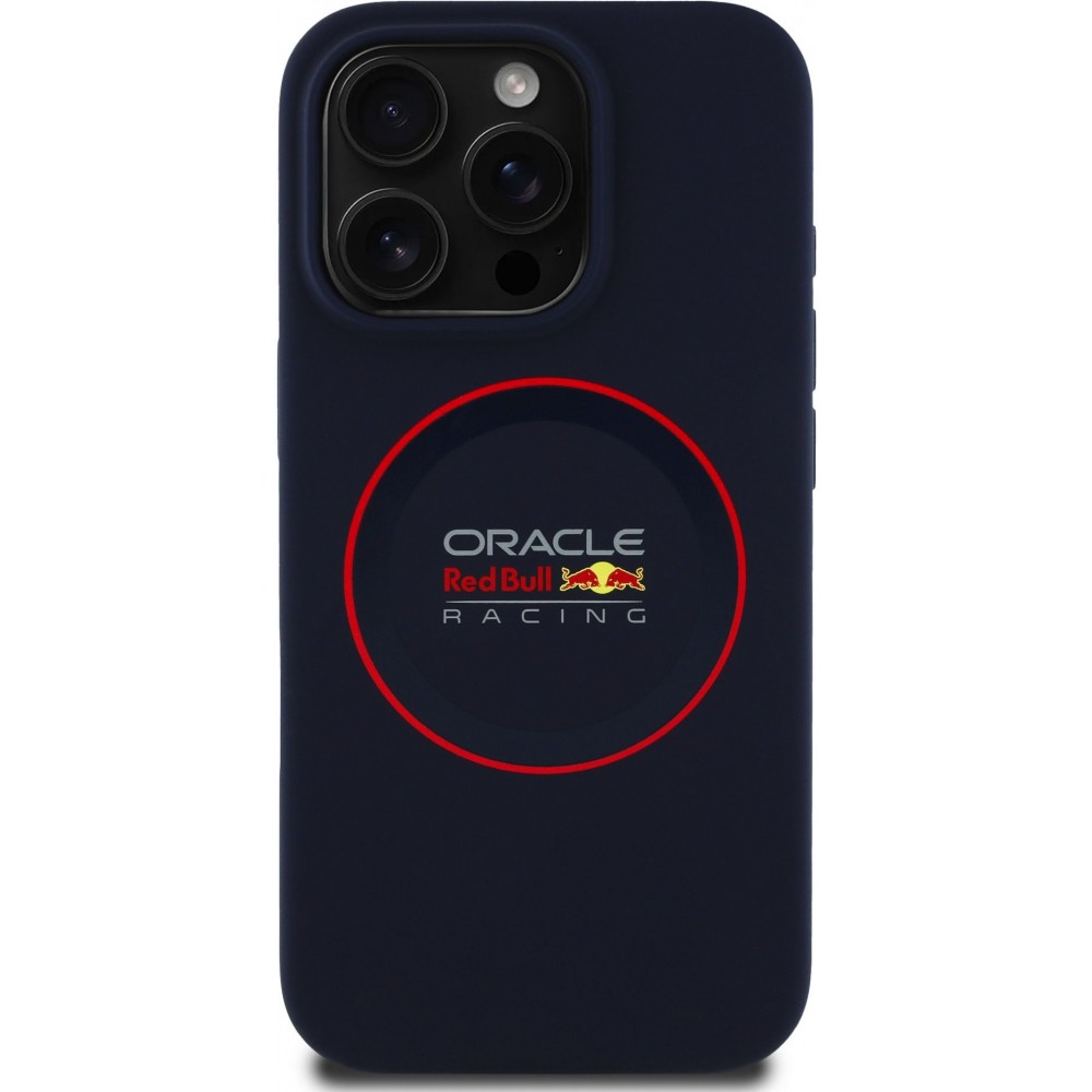 iPhone 15 Pro Max Case Hülle - Red Bull Racing MagSafe Silikonhülle mit rotem Ring - Blau