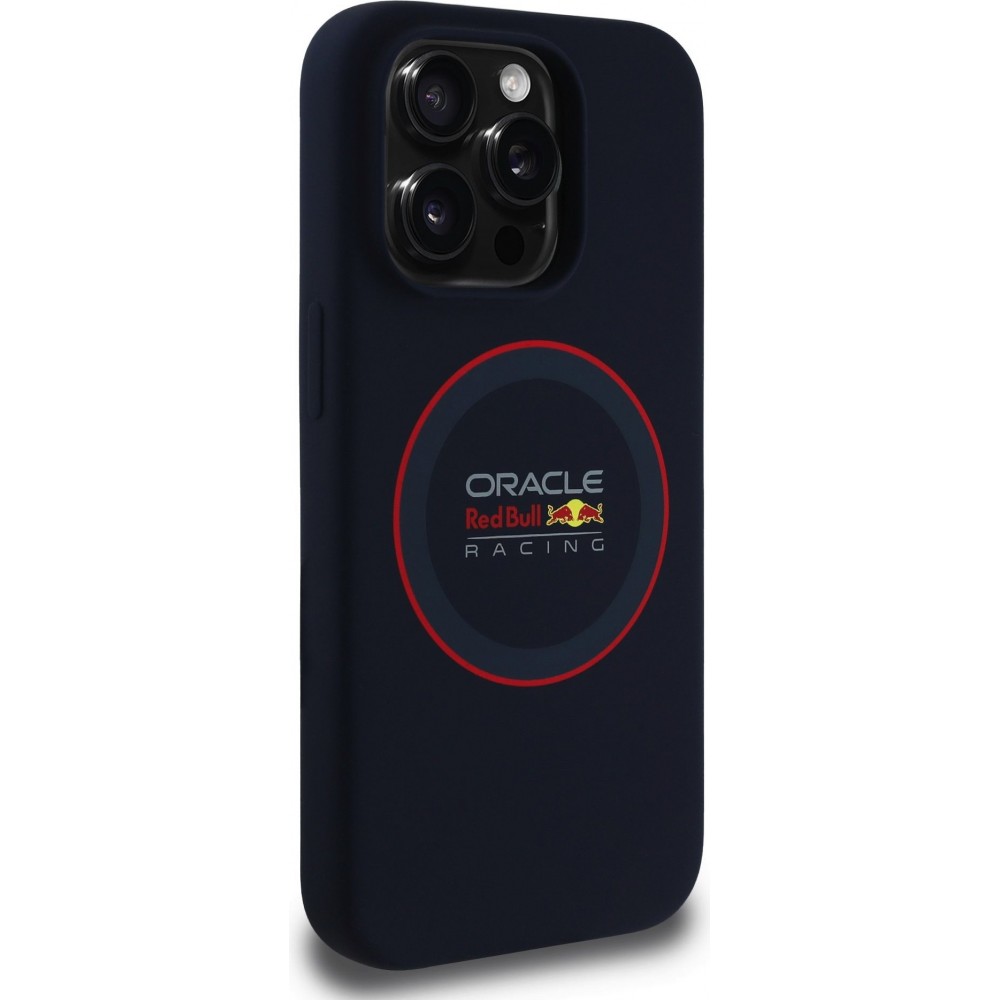 iPhone 15 Pro Max Case Hülle - Red Bull Racing MagSafe Silikonhülle mit rotem Ring - Blau