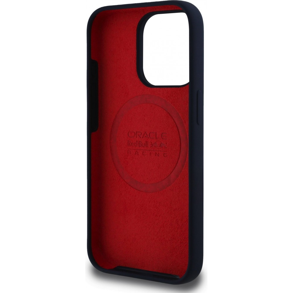 iPhone 15 Pro Max Case Hülle - Red Bull Racing MagSafe Silikonhülle mit rotem Ring - Blau