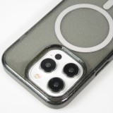 iPhone 15 Pro Max Case Hülle - Hartes Silikon mit Glitzer Rückseite und MagSafe - Schwarz