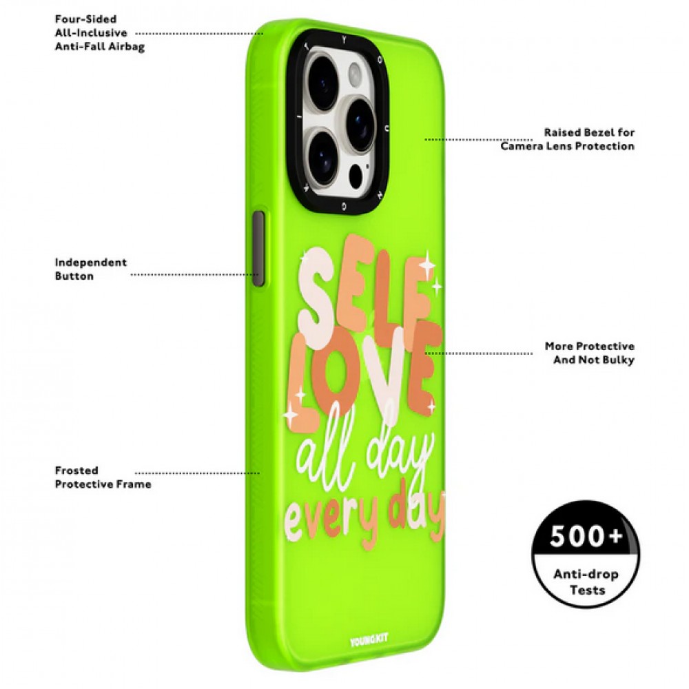 iPhone 15 Pro Max Case H&uuml;lle - Youngkit @Blushing. ginger Positive Quotes Case - Rot