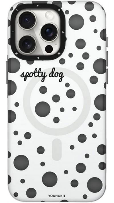 iPhone 15 Pro Max Case Hülle - Youngkit Colorful Polka Dots Case mit Magsafe - Weiss