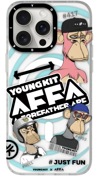 iPhone 15 Pro Max Case Hülle - Youngkit Funny BoredApe (@BAYC) mit Magsafe - Hellblau