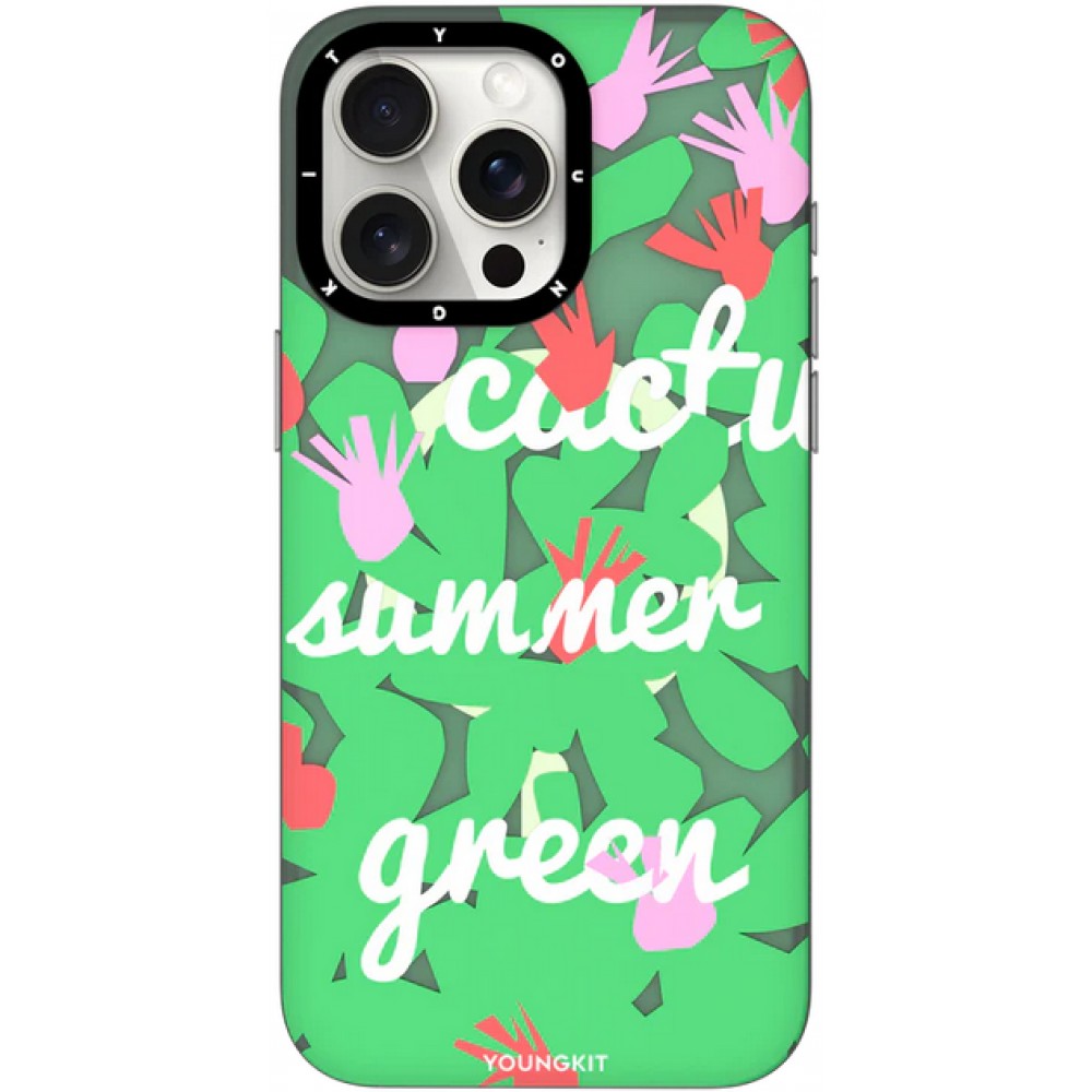 iPhone 15 Pro Max Case H&uuml;lle - Youngkit Summer Fruit-Themed Case mit Magsafe - Gr&uuml;n