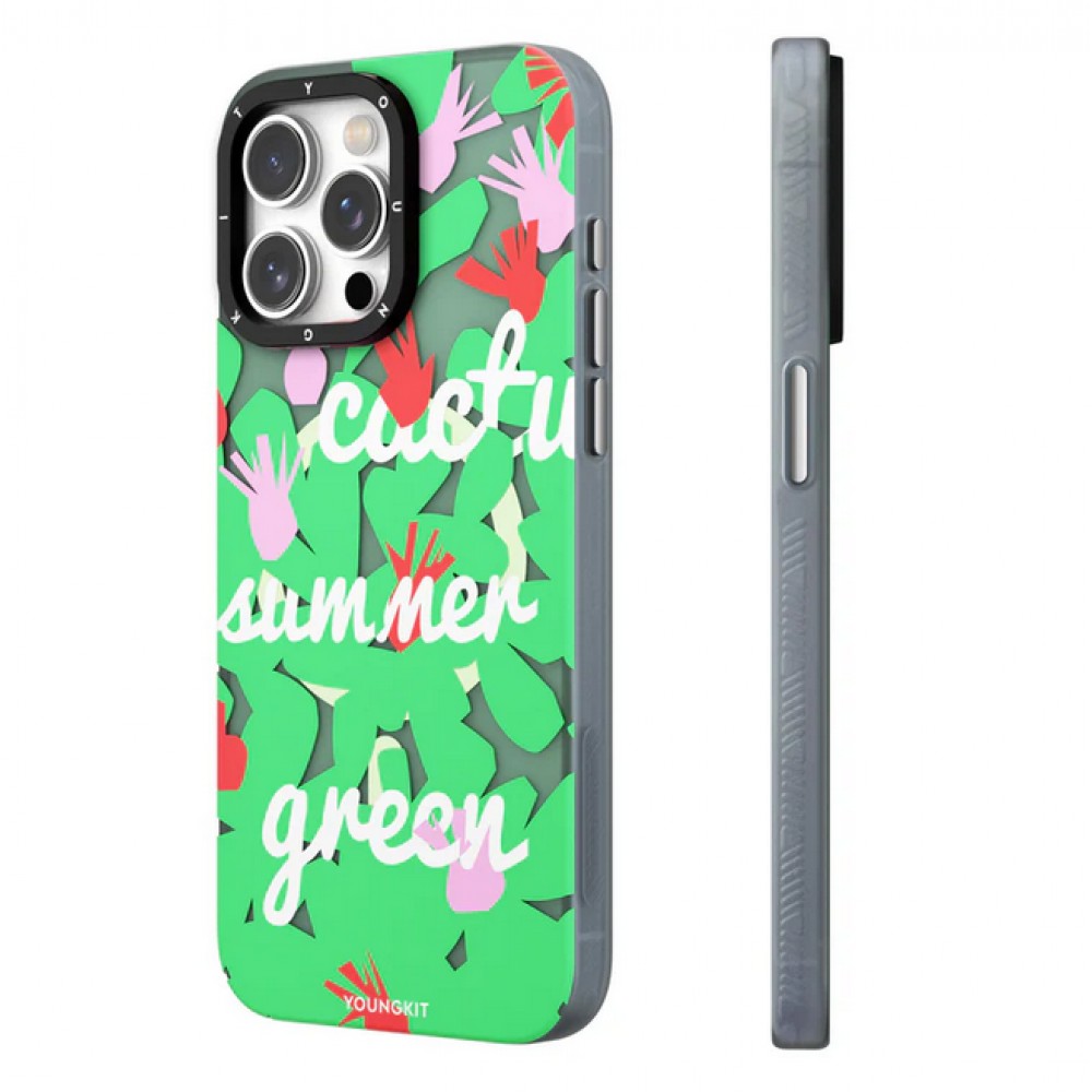 iPhone 15 Pro Max Case H&uuml;lle - Youngkit Summer Fruit-Themed Case mit Magsafe - Gr&uuml;n