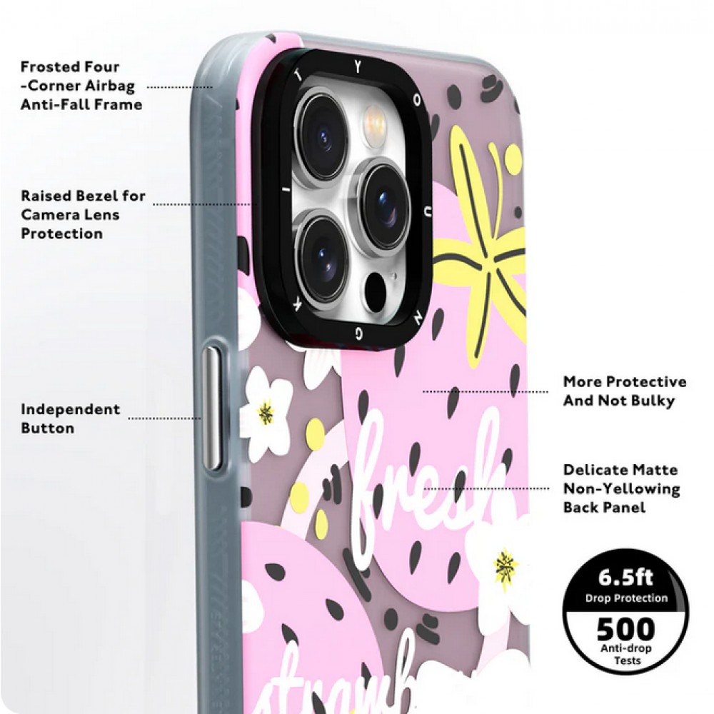 iPhone 15 Pro Max Case H&uuml;lle - Youngkit Summer Fruit-Themed Case mit Magsafe - Gr&uuml;n