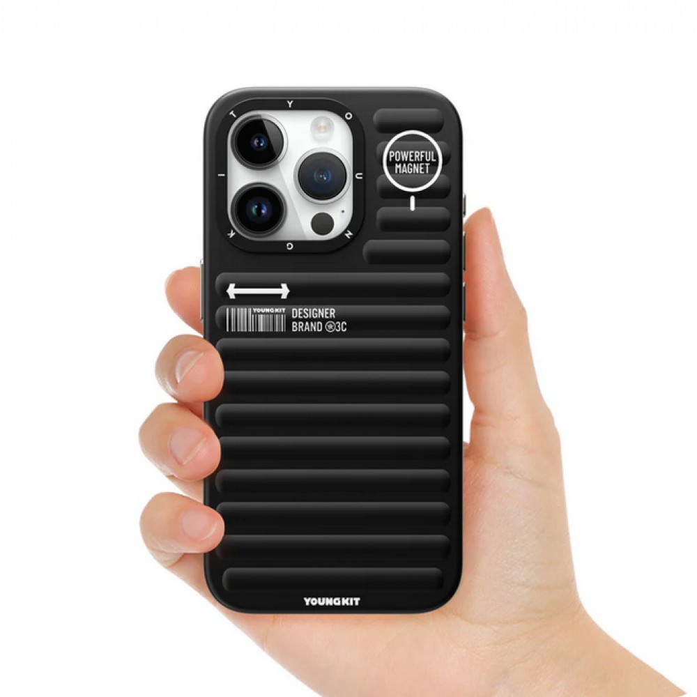 iPhone 15 Pro Max Case Hülle - Youngkit True Color Luggage-Inspired mit MagSafe - Silber