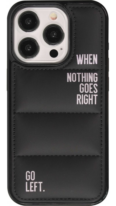 Coque iPhone 14 Pro Max - Silicone coussin 3D Go Left - Noir