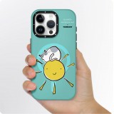 iPhone 15 Pro Case Hülle - Youngkit @Elizabeth Anderson Art Love Cat Case mit Magsafe  - Blau