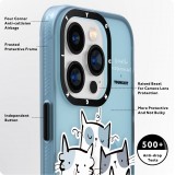 iPhone 15 Pro Case Hülle - Youngkit @Elizabeth Anderson Art Love Cat Case mit Magsafe  - Blau