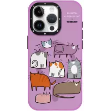 iPhone 15 Pro Case Hülle - Youngkit @Elizabeth Anderson Art Love Cat Case mit Magsafe  - Violett