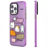 iPhone 15 Pro Case Hülle - Youngkit @Elizabeth Anderson Art Love Cat Case mit Magsafe  - Violett