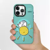 iPhone 15 Pro Case Hülle - Youngkit @Elizabeth Anderson Art Love Cat Case mit Magsafe  - Violett