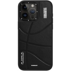 iPhone 15 Pro Case Hülle - Youngkit Passionate Backboard Leather Case mit Magsafe - Schwarz