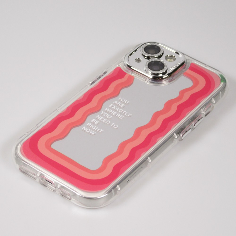 iPhone 15 Case Hülle - Silikon Spiegel Motivational - Silber