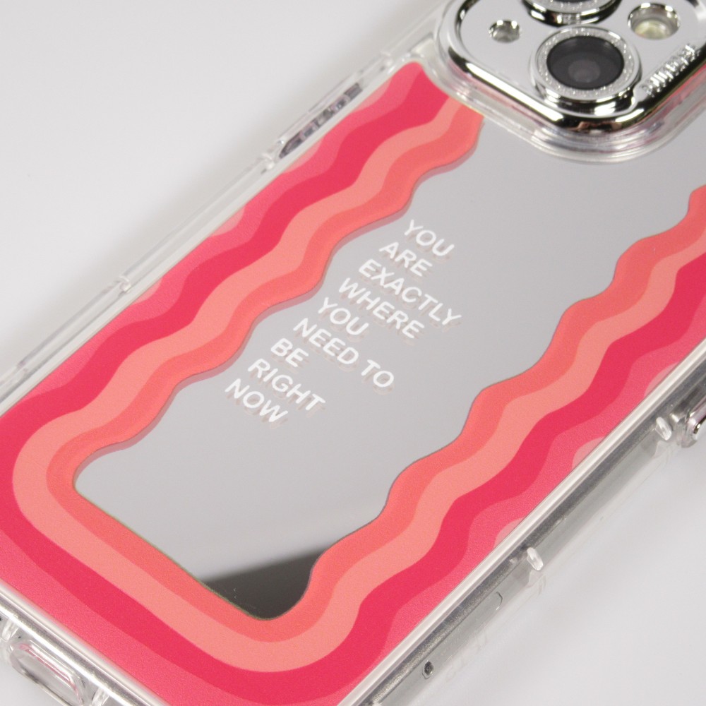 iPhone 15 Case Hülle - Silikon Spiegel Motivational - Silber