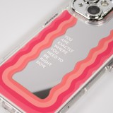iPhone 15 Case Hülle - Silikon Spiegel Motivational - Silber