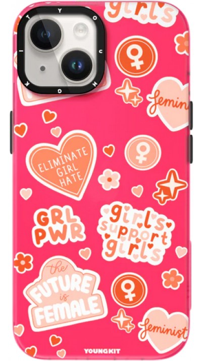 iPhone 15 Case H&uuml;lle - Youngkit @Blushing. ginger Positive Quotes Case - Rot