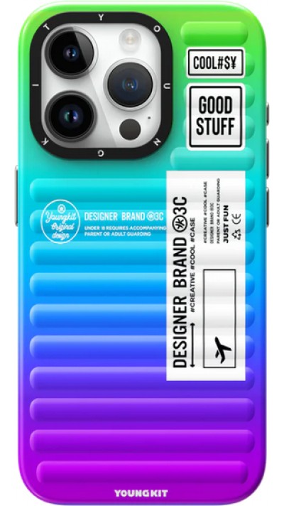 iPhone 15 Pro Max Case Hülle - Youngkit Color-Gradient Luggage-Inspired Case - Violett/blau
