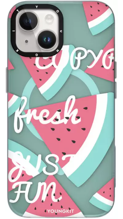 iPhone 15 Case Hülle - Youngkit Summer Fruit-Themed Case mit Magsafe - Wassermelon