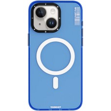 iPhone 15 Case Hülle - Youngkit Transparent Crystal Glossy Case avec Magsafe - Blau