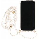 iPhone 16 Case Hülle - Bio Eco-Friendly Vegan mit Handykette Necklace - Weiss
