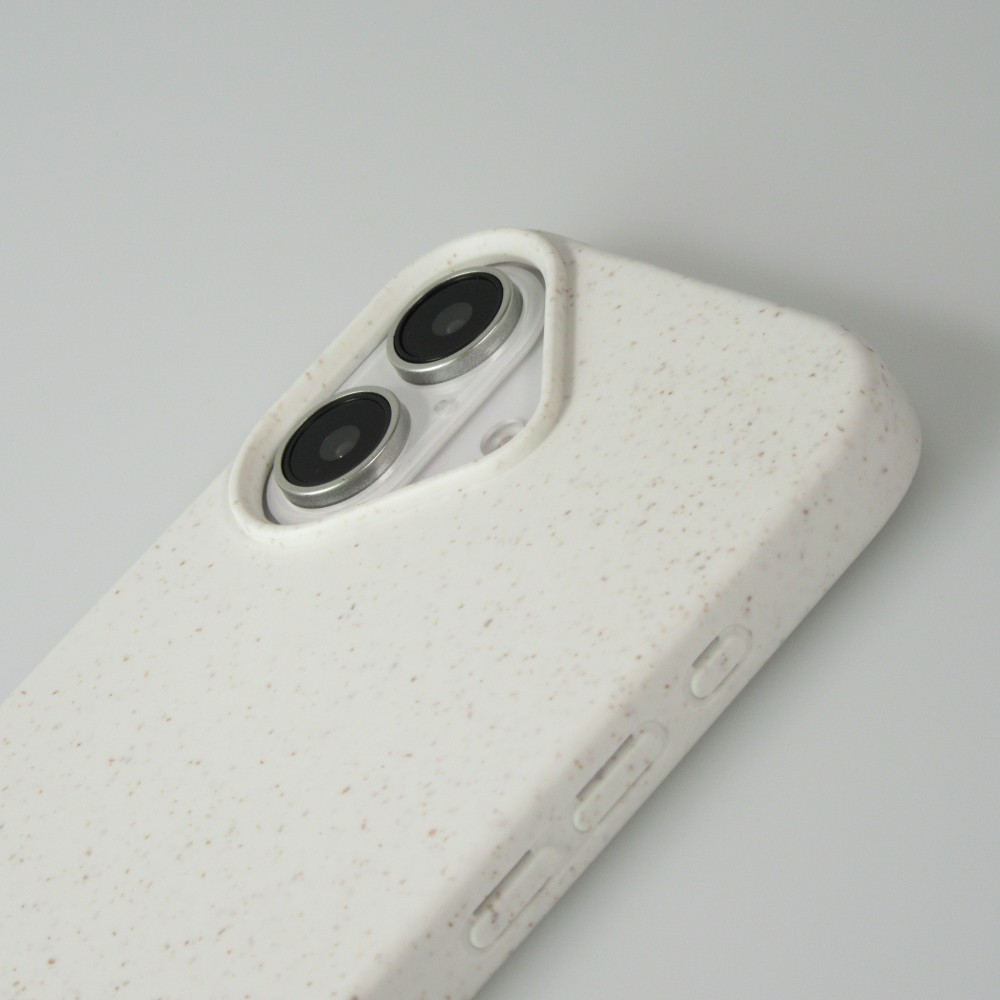 iPhone 16 Case Hülle - Bio Eco-Friendly Vegan mit Handykette Necklace - Weiss