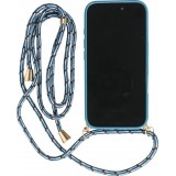 iPhone 16 Case Hülle - Bio Eco-Friendly Vegan mit Handykette Necklace blau
